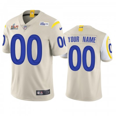 Los Angeles Rams Custom Super Bowl LVI Patch Nike Vapor Limited NFL Jersey - Bone